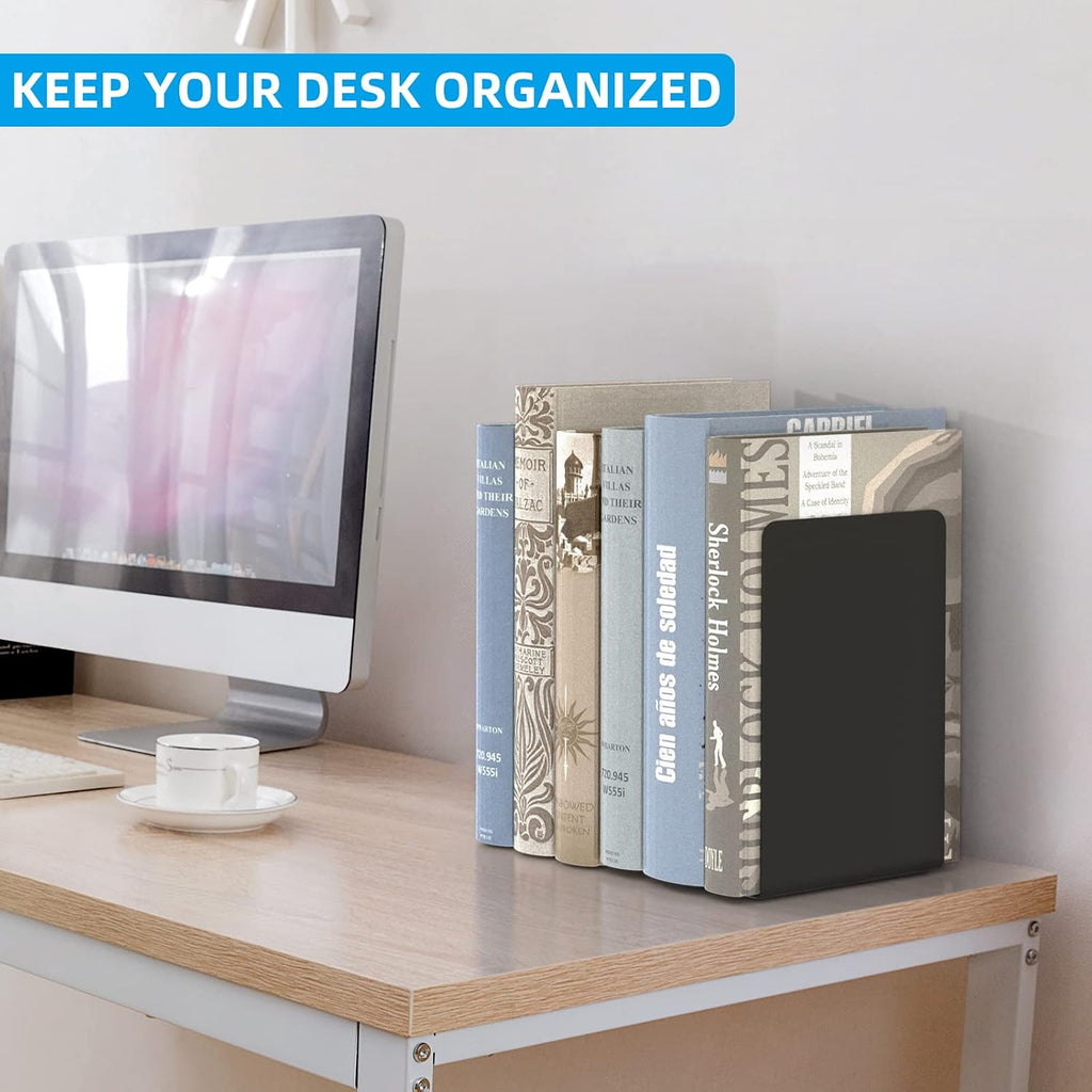 VFINE 3 Pairs Book End, Bookends for Shelves, Book Stopper for Heavy Books