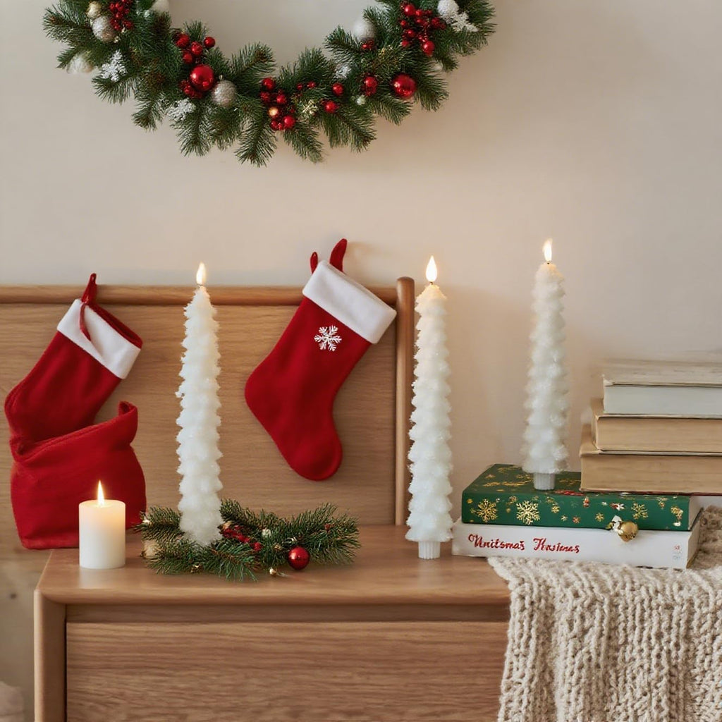 MUMCHASI Christmas Decorations, Christmas Tree Flameless Taper Candles