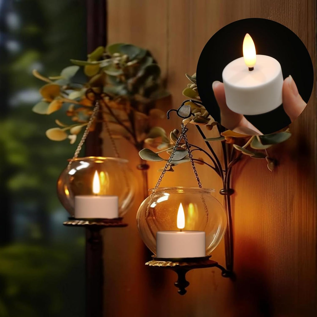 12 Pcs Rechargeable Flameless Votive Candles with Remote and Timer