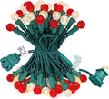 BOHON Christmas Lights String 17FT 50 LED Faceted G15 Red and Warm White
