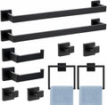 VELIMAX Mattle Black Towel Bar, SUS304 Stainless Steel Bathroom Hardware Set, Towel Racks for Bathroom Wall Mounted 24-Inches