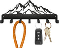 Key Holder – Steel Metal Wall Hanger with Hooks for Keys, Cars & Home | Mountains Design | Rent-Friendly with Strong Adhesive Layer | for Apartment, Garage & Entryway