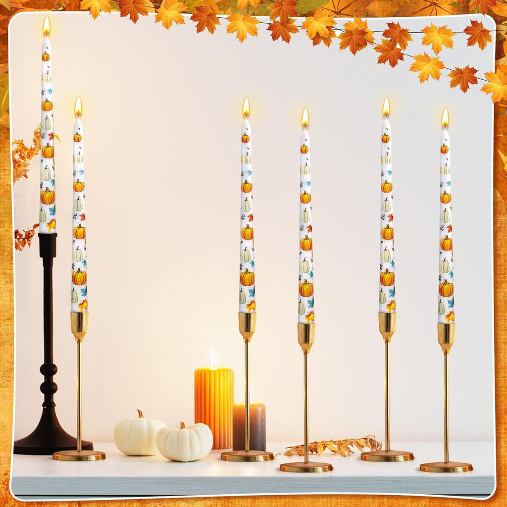 Conelist 6 Pcs Thanksgiving Taper Candles 10" Fall Decorative Taper Candles