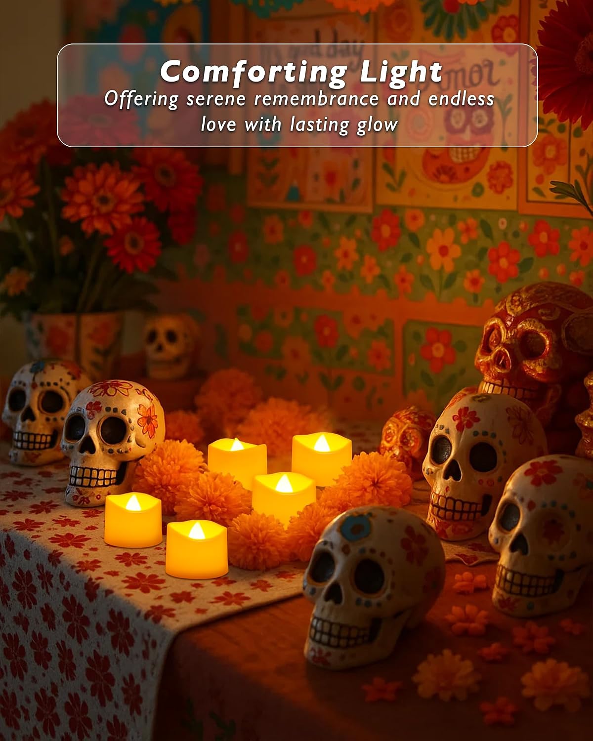 Raycare Battery Operated Tea Lights with Timer, Realistic Votive Candle