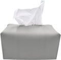 Carrotez Tissue Box Cover, [Refined] Modern PU Leather Rectangular Tissue Box Holder - Decorative Holder/Organizer for Bathroom Vanity Countertop, Night Stands, Office Desk 9.5"X5"X5" - Pastel Grey