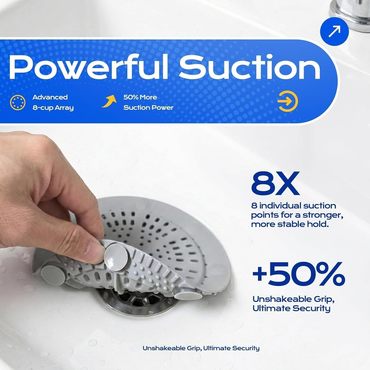 VLM 2 Pack Silicone Shower Drain Hair Catcher,Drain Strainer