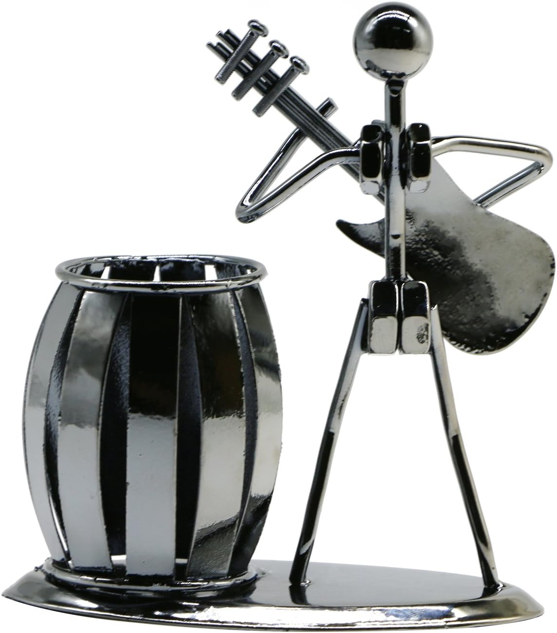Pen Holder for Desk, Guitar Style Pencil Holder for Men Gifts, Cute Metal Pen Cup for Office Decor Desktop Organizer Desk Accessories