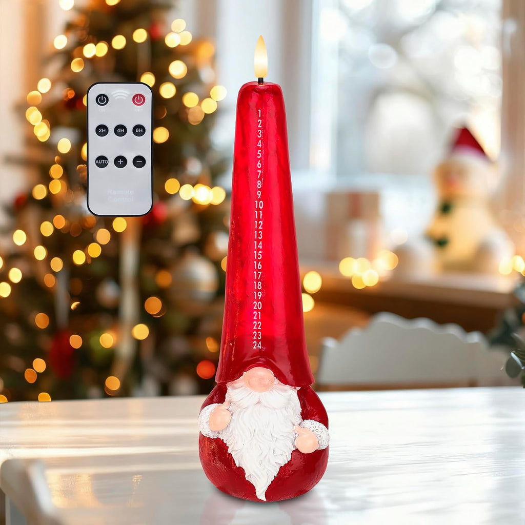 Christmas Flameless Candles with Remote, Santa Claus Countdown Candles