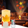 AVEKI Flickering Projector Candle Light, Maple Leaf Flameless Candles Lamp
