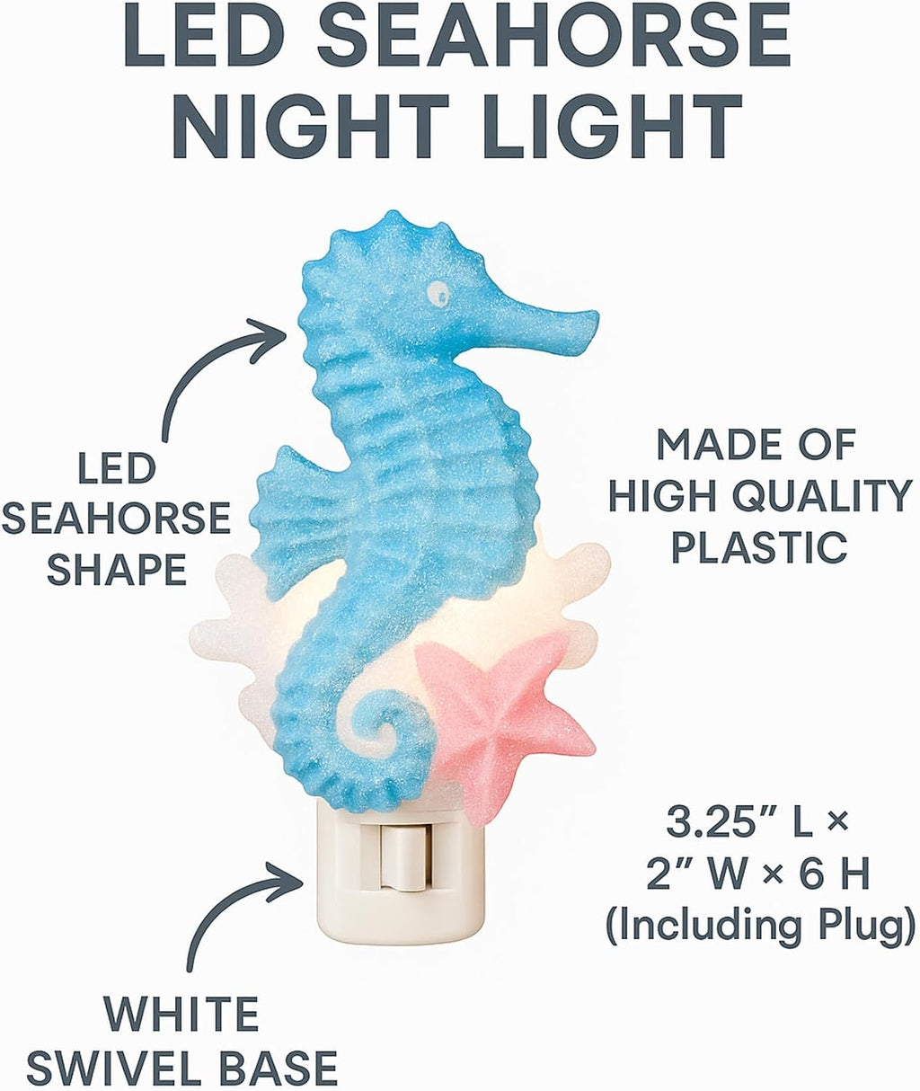 Novelty Lights Seahorse & Starfish LED Night Light with Swivel Plug