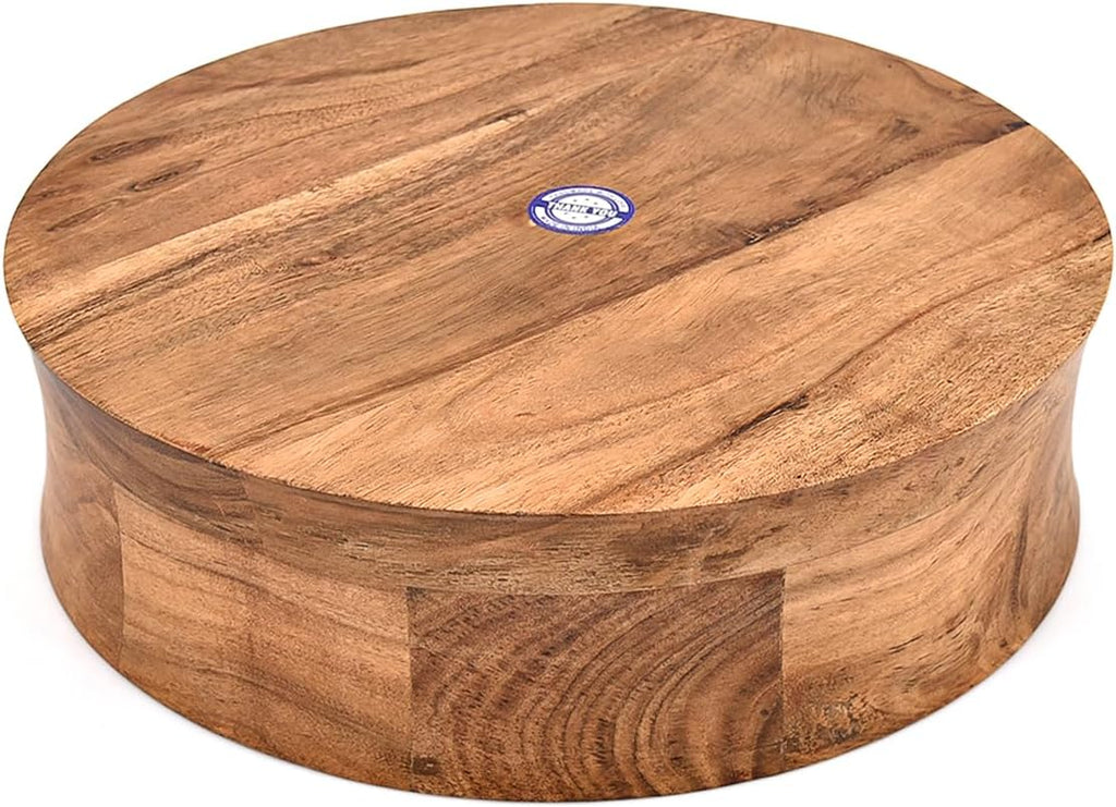 Rustic Acacia Wood Decorative Table Bowl – Unique Wooden Home Décor Centerpiece for Dining, Coffee Tables & Kitchen Styling (8" X 8" X 3")