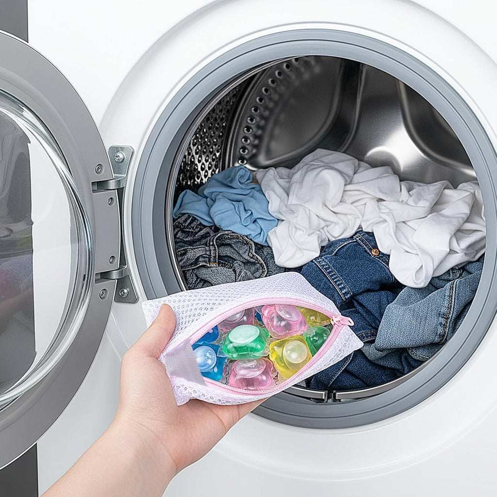 10 Pcs Anti-Sticking Laundry Pod Storage Bag Portable Laundry Pods Dissolution Protection Bag Scent Beads Bags Small Foldable Mesh Laundrys Durable Storage Bags for Pods Scented Beads