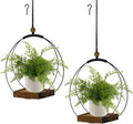 hismocal 2 Pack Hanging Planter for Indoor Plants, Black Plant Hanger with Sturdy Wood Base, Modern Boho Macrame Hanger, Wall Ceiling Window Planter (Plants/Pots Not Included)