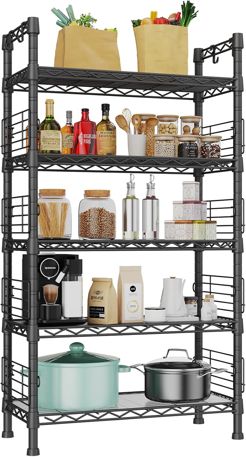 FUTASSI Large Metal Storage Rack, Storage Organizer Shelves for Kitchen