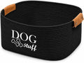 Geyecete Square Dog toy basket storage Cotton Rope Storage Basket Pet/Pet Toy And Accessory Storage Bin Doy Toy Box-Black