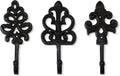 Wallcharmers Fleur De Lis Decorative Wall Hooks, 8in, Rustic Cast Iron
