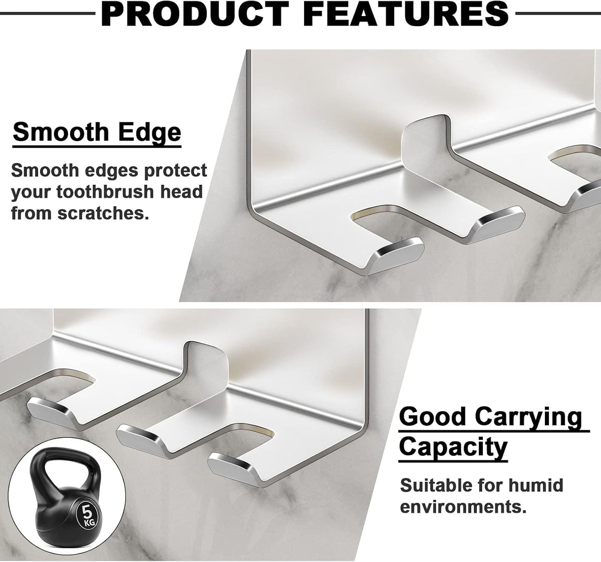 Electric Toothbrush Head Holder, Toothbrush Holders Wall Mounted, Electric Toothbrushs Holder, Bathroom Shower Tooth Brushing Holder, Tooth Brush Head Holder Organiser (Silver, Small)