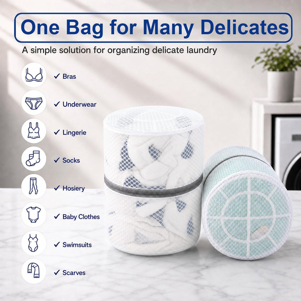 GOGOODA Mesh Laundry Bags for Delicates (3 Large Bra Wash Bag)