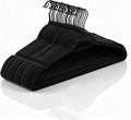 Black Velvet Hanger 60 Pack, Non Slip Clothes Felt Hanger, Heavy Duty Velvet Coats Hangers, Premium 0.2 Inch Slim Space Saving Suit Hangers for Closet Organizer, 360° Rotating Black Hook