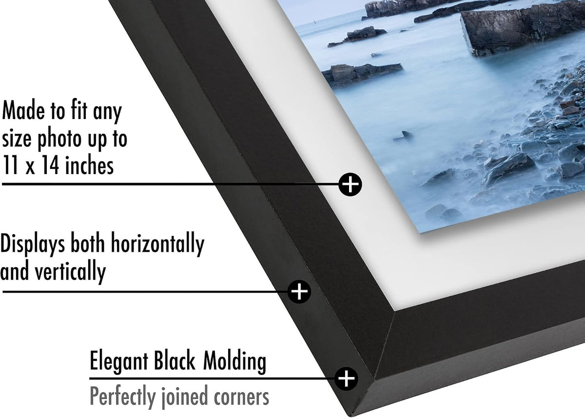 Americanflat 11x14 Floating Picture Frame - Engineered Wood - Black