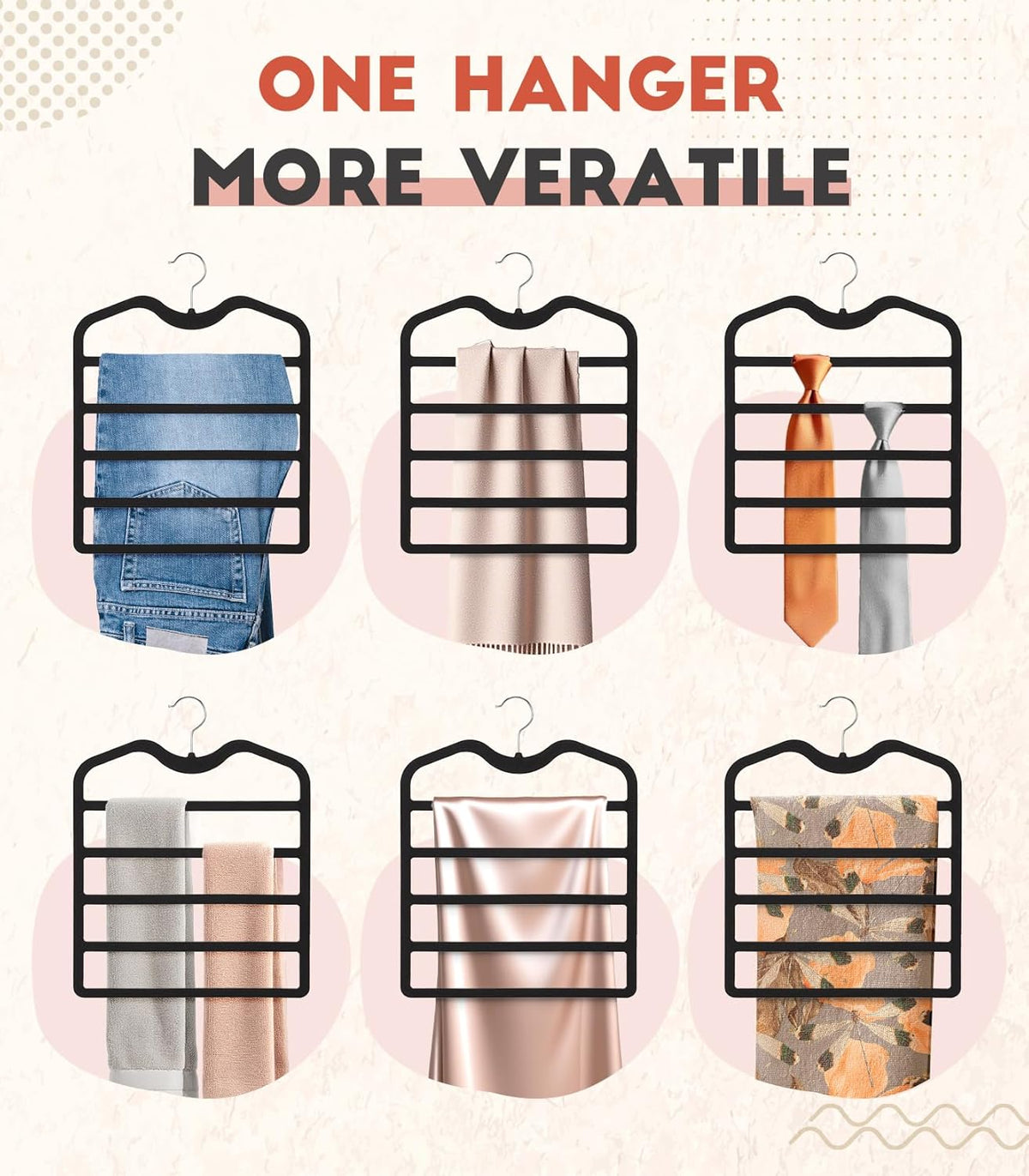 Pants Hangers Space Saving,5 Pack 5 Tier Velvet Short Neck Pants Hangers