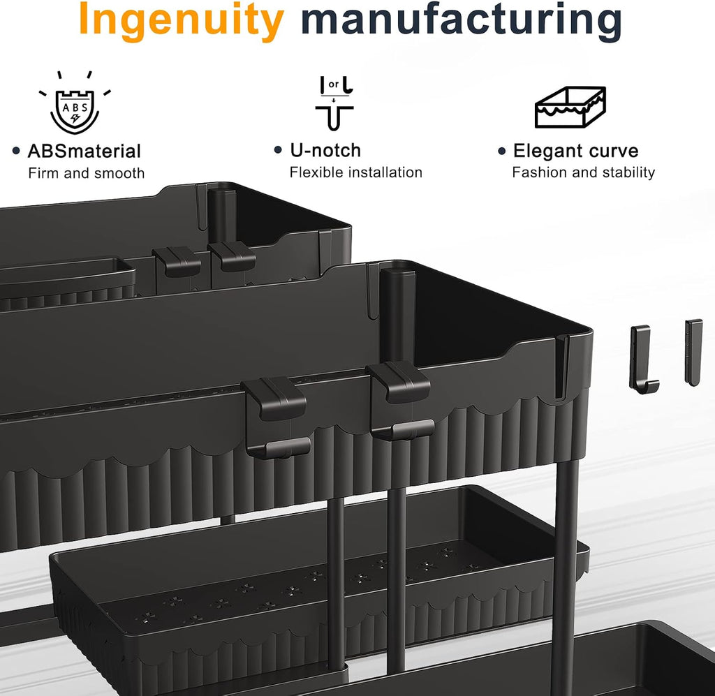 Sevenblue 2-Pack 2-Tier Under Sink Organizers with Sliding Drawers