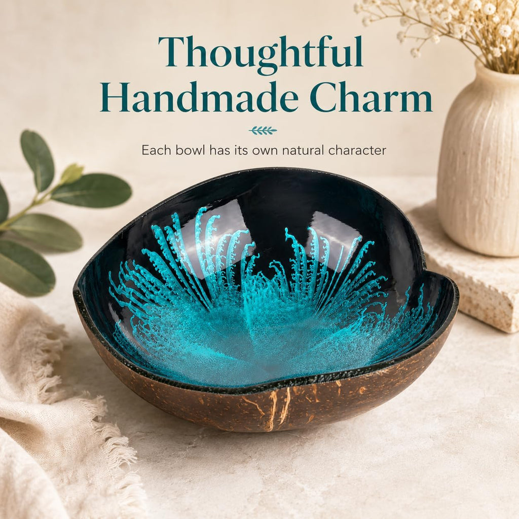 Coconut Acai Bowl Candy Dish - Heart Wooden Shell for Smoothie Yogurt Food