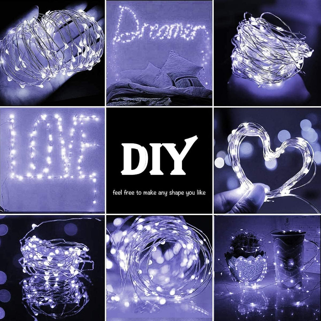 Sanniu Led Fairy Lights Battery Operated, 1 Pack Mini Battery Powered Copper Wire Starry String Lights for Christmas,Bedroom, Parties,Wedding,Indoor,Home Decoration (5m/16ft Cool White)