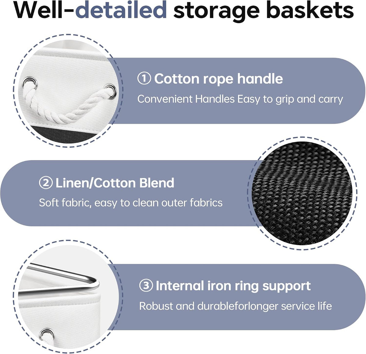 ECDYQXVU 13x13x13 Inch Storage Cube Bins Foldable Organizer Baskets 6 Pack