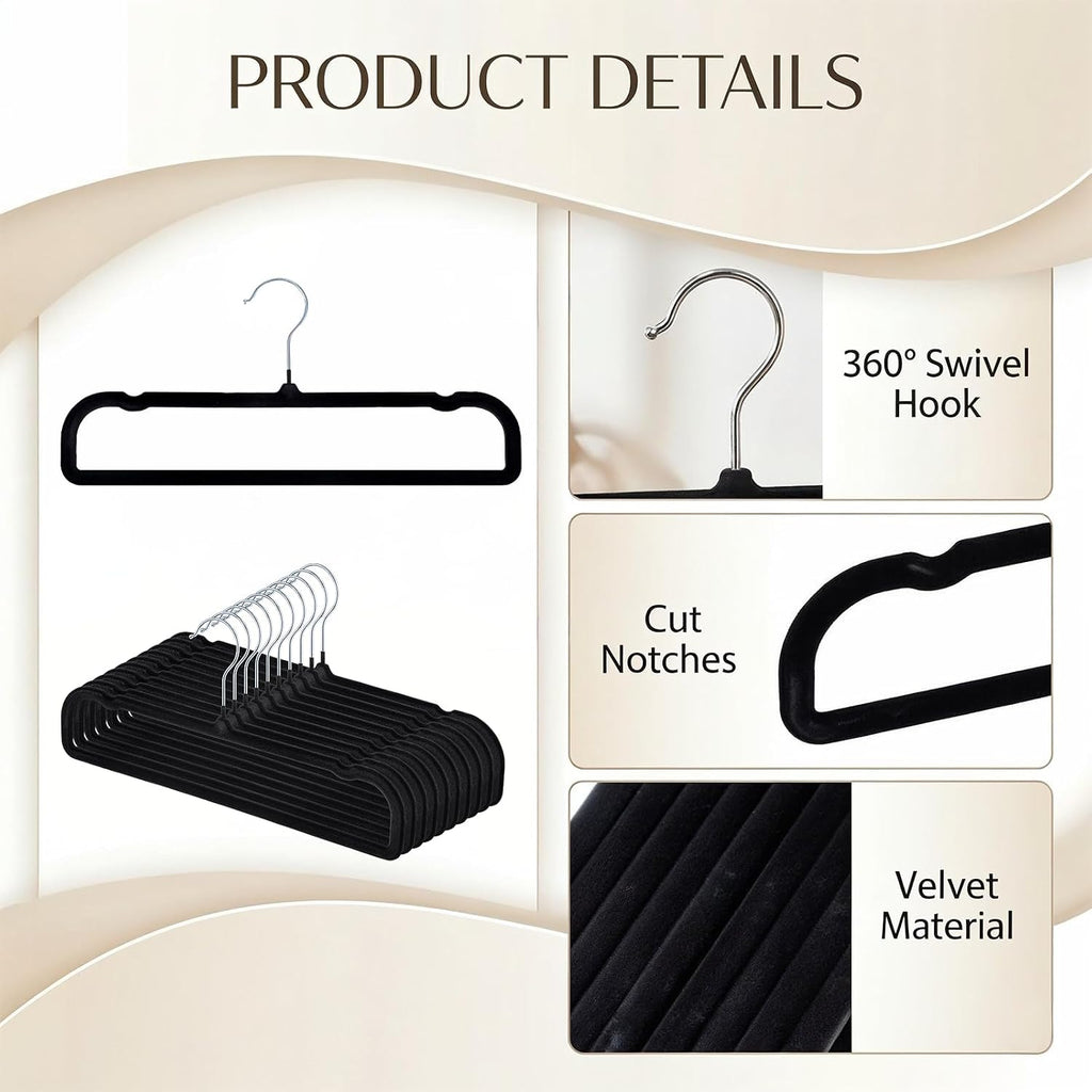 30 Pack Velvet Hangers Non Slip Pants Hangers for Closet