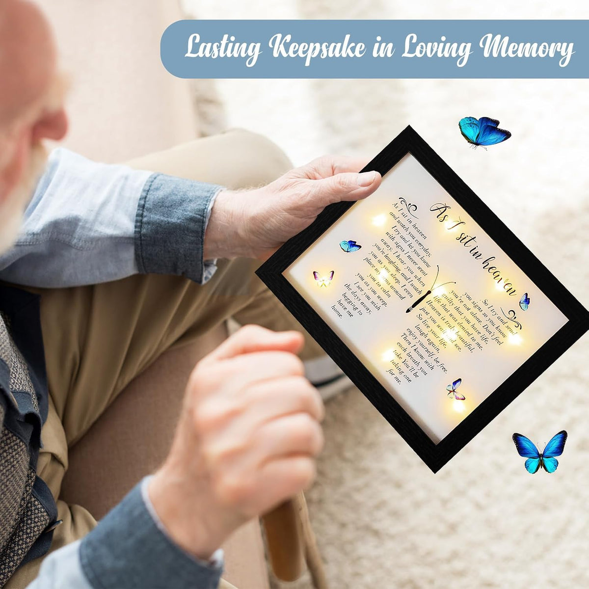 Memorial Gifts LED Shadow Box Sympathy Gift Condolences Grief Butterfly