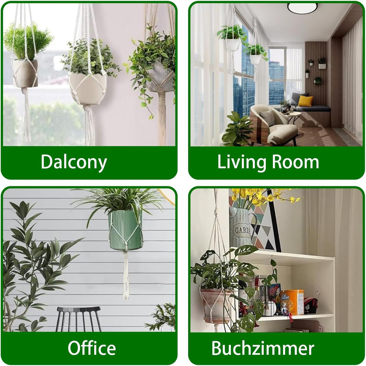 Macrame Plant Hanger Indoor Hanging Plants Boho Decorative Cotton Rope3Size