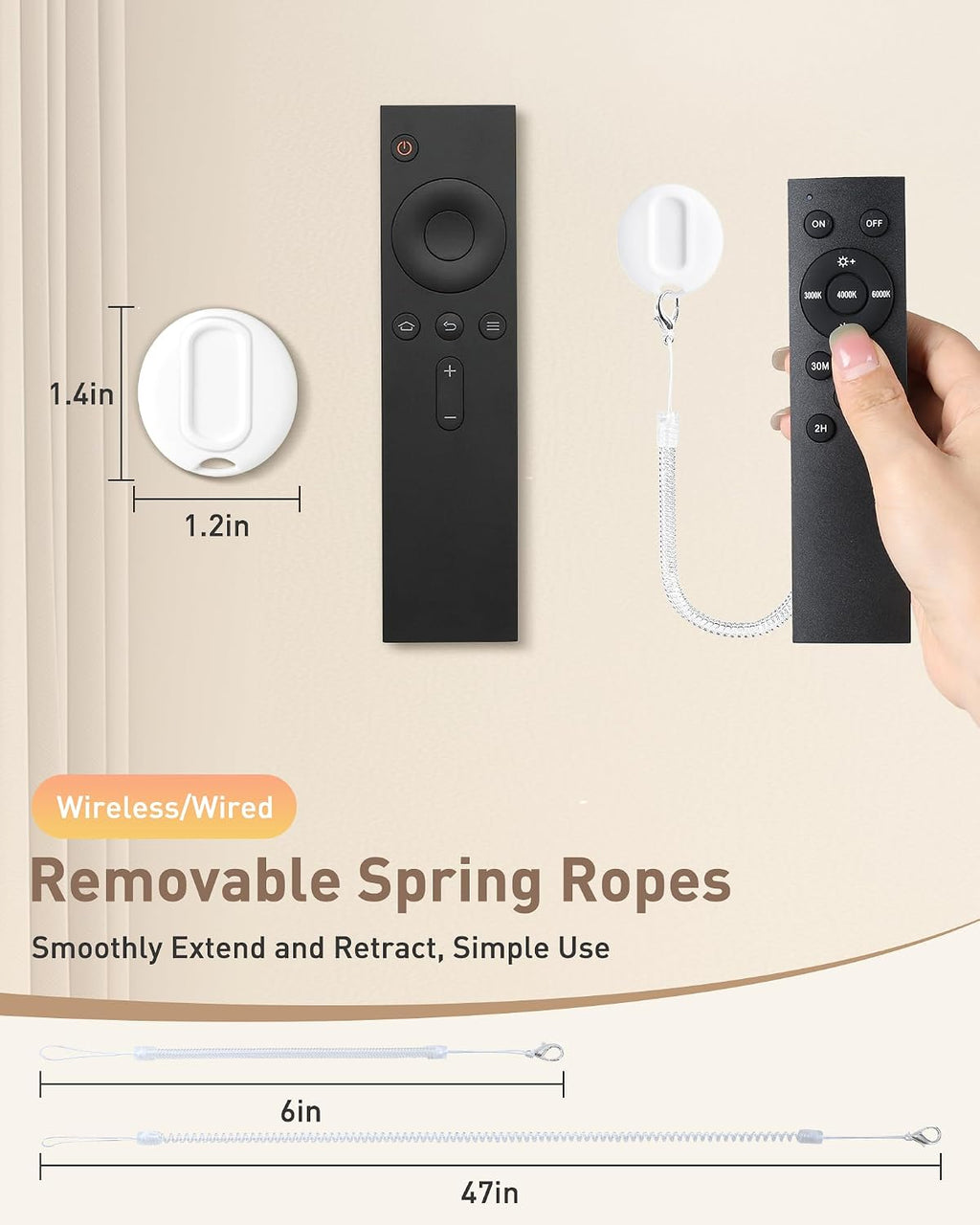 AGPTEK 2-in-1 Magnetic Remote Control Holder Wall Mount, 2 Pack, White