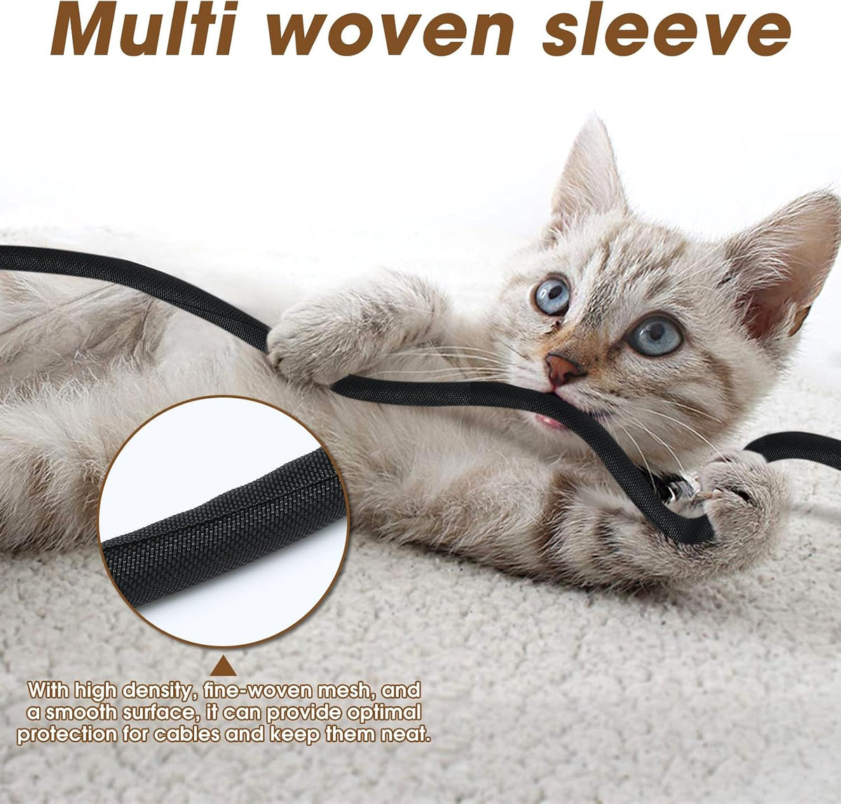 Cord Protector for Pets, Wire Protector 20FT-1/2 inch-Black