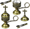 Zonon 2 Sets Incense Burner with Tong, Bronze, Classic