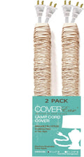 COVEREase Tan/Straw Faux Silk Fabric Lamp Cord Cover - Cable Sleeve, Wire Cover, Cord Hider for Cable Management (2 Pack, 9 ft, 2 in, 2 Strands)