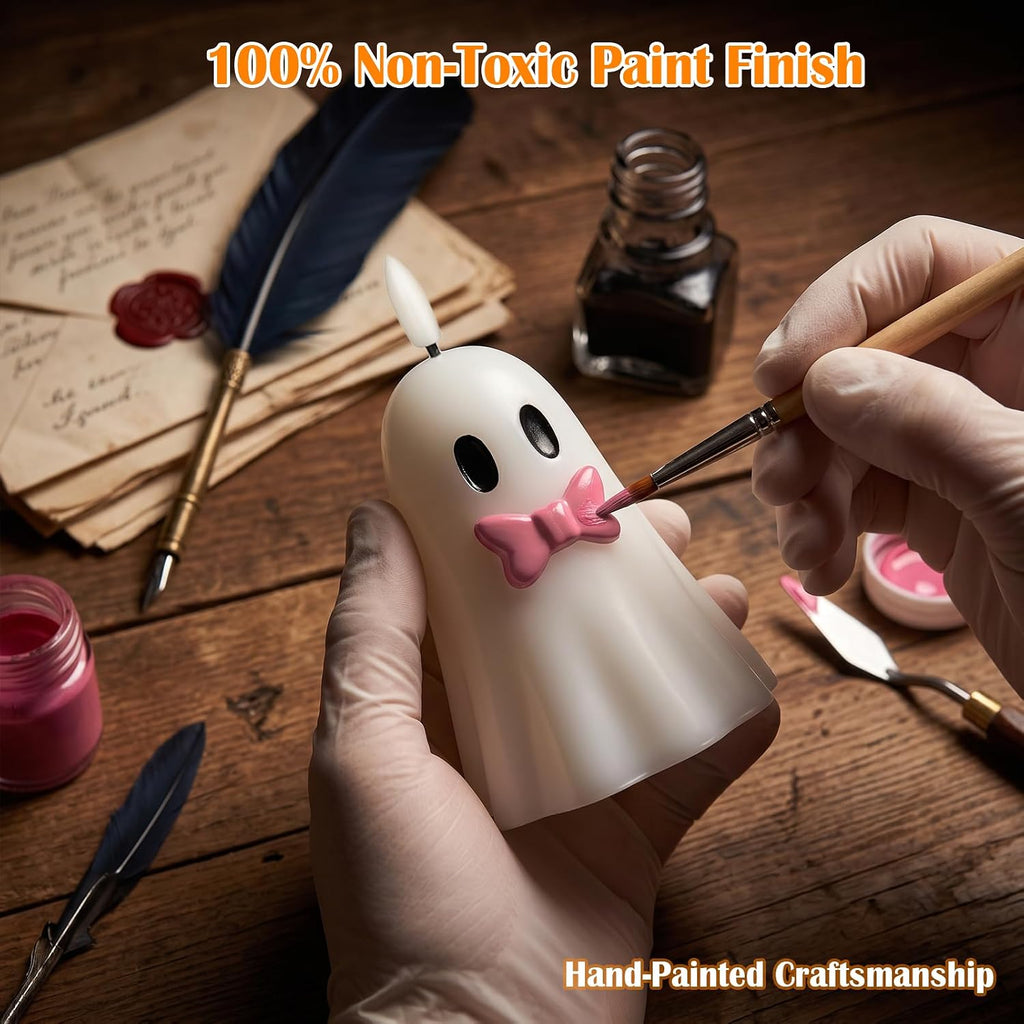 Halloween Decor Flameless Ghost Candles with 6H Timer, 2PCS