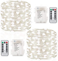 GDEALER 2 Pack 20 FT 60 LED Fairy Lights, Battery-Operated, White