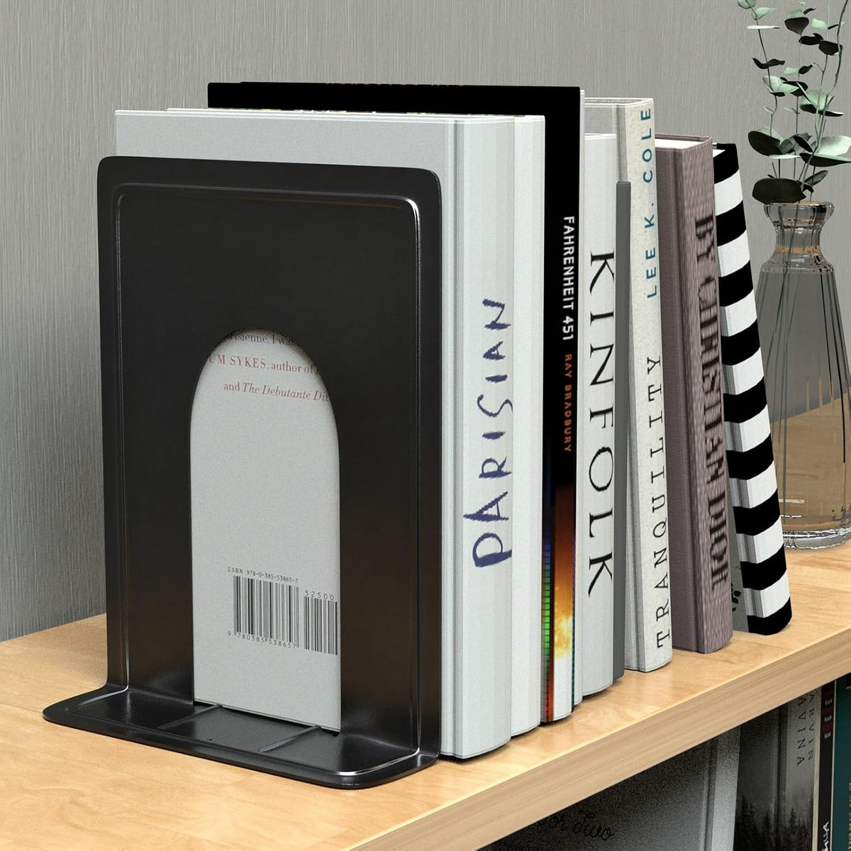 MaxGear 8.5 in Extra Large Heavy Duty Metal Book Ends, Bookends for Shelves