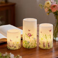 Butterfly Flameless Pillar Candles Battery Operated with 6H Timer