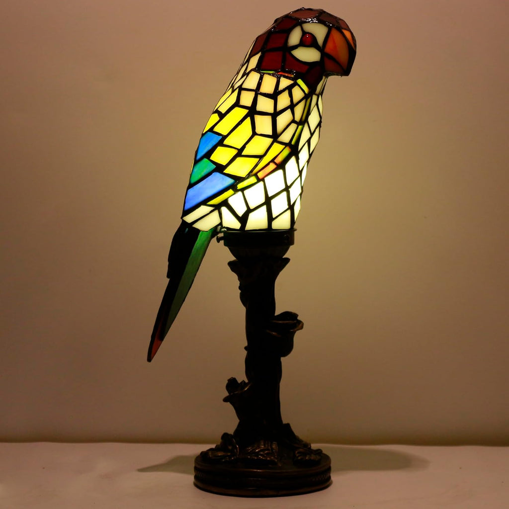 Small Tiffany Lamp Parrot Table Lamp Stained Glass Accent Lamp