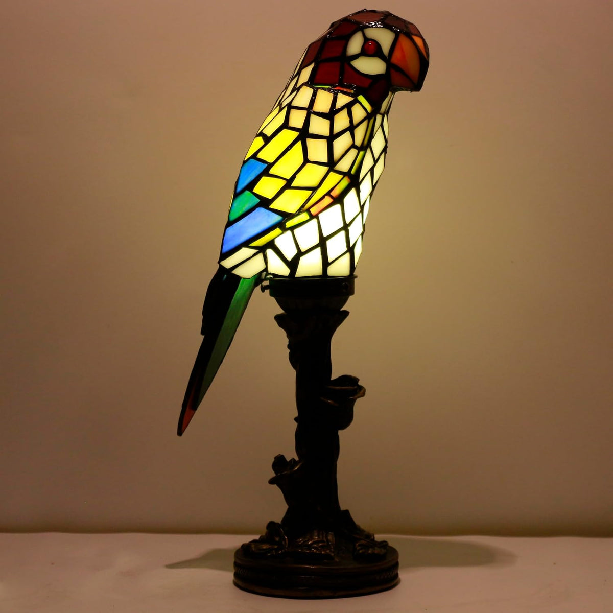 Small Tiffany Lamp Parrot Table Lamp Stained Glass Accent Lamp