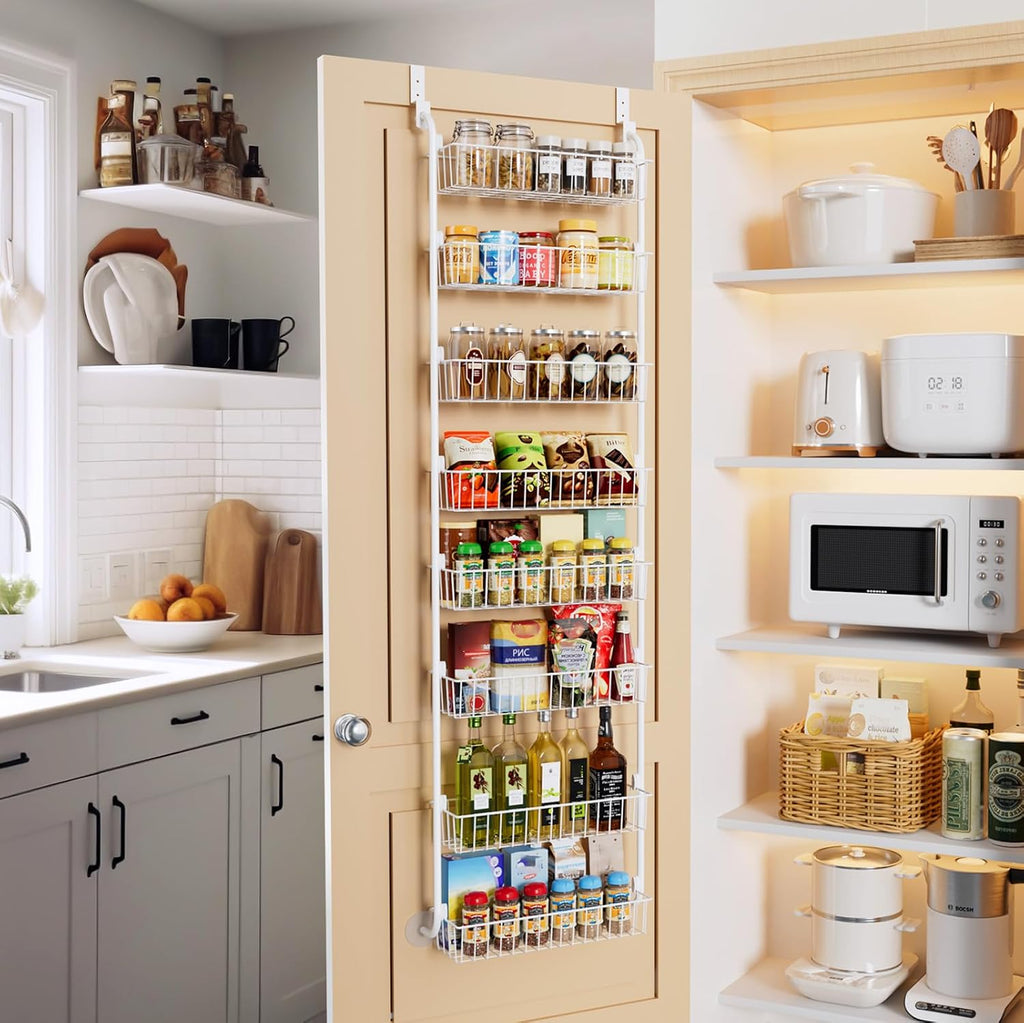 Delamu Over The Door Pantry Organizer, 8-Tier Hanging Spice Rack