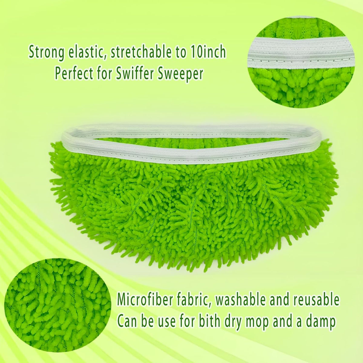 4PCS Reusable Microfiber Mop Pads for Swiffer Sweeper(Mop not Include)