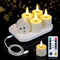 BEICHI 6Pack Rechargeable Tea Lights with Remote Timer,White Charging Base
