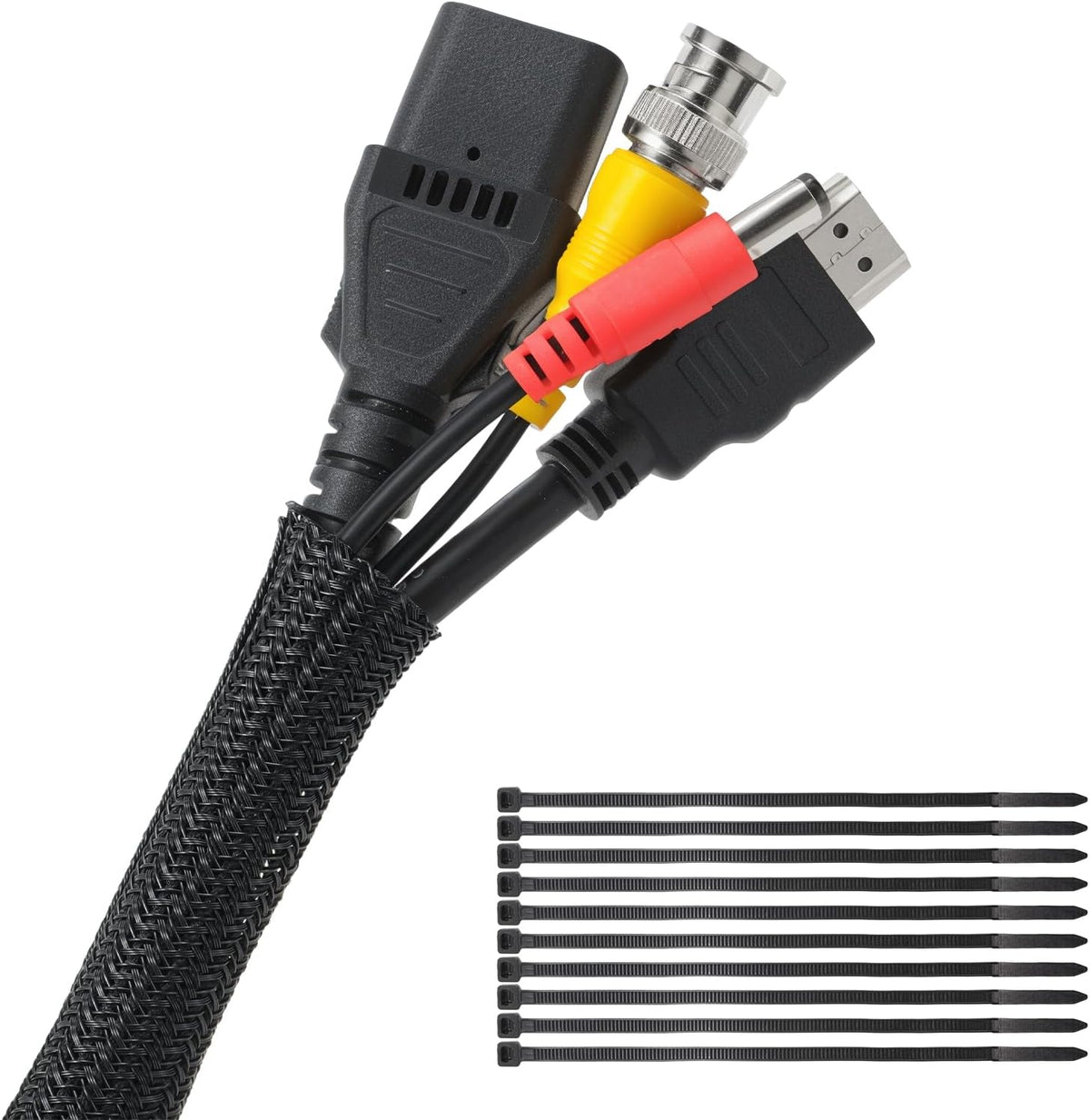Yecaye 30ft - 1/2 inch Cord Protectors from Pets no Chew, Black
