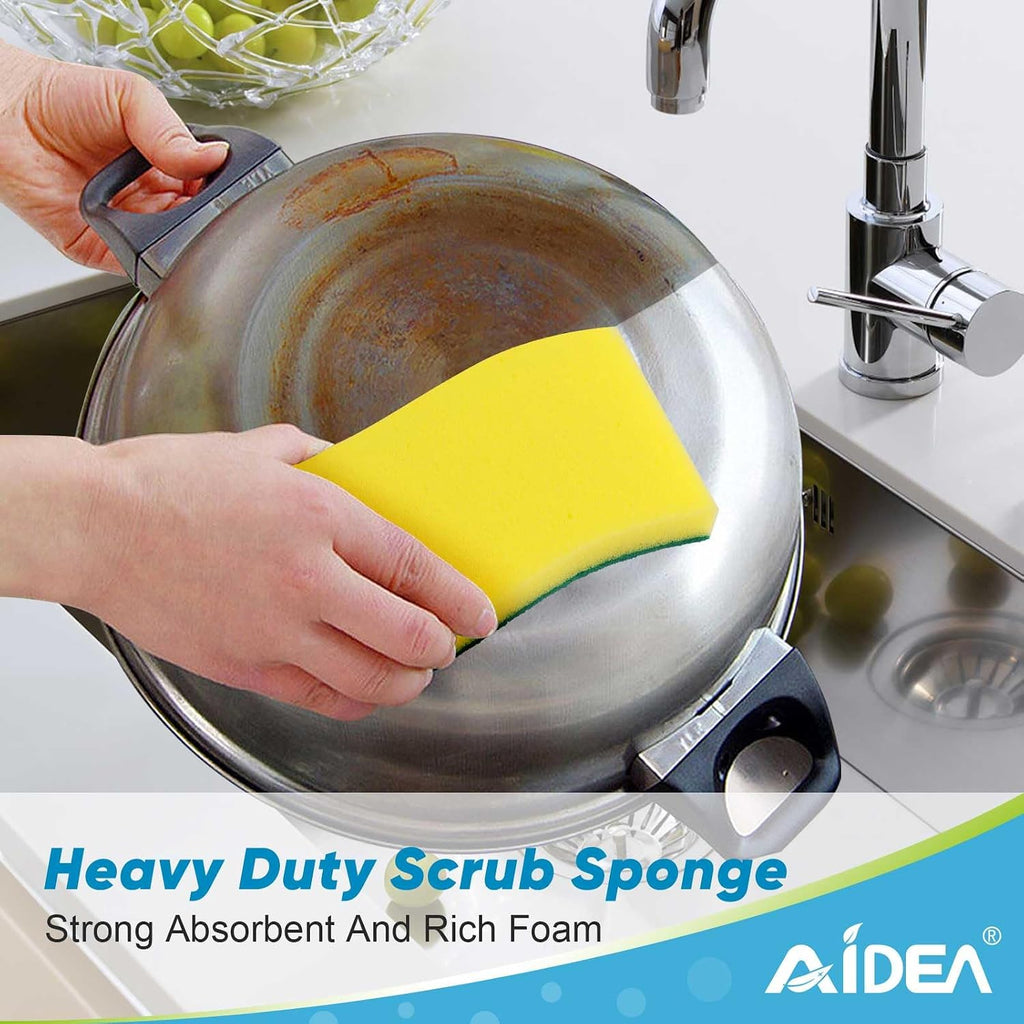 AIDEA Sponges Kitchen, 12 Pack XL Heavy Duty Dish Sponges, Cleaning Sponges