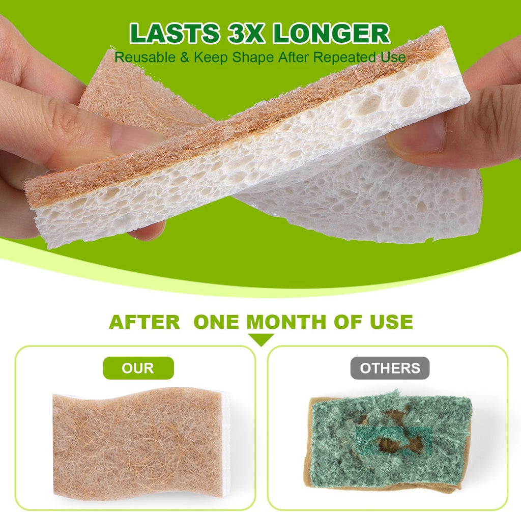 HOMEXCEL Kitchen Dish Sponges, 24 PK Non Scratch Natural Sponge for Dishes