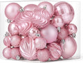 Brightown 36‑Pack Pink Shatterproof Christmas Tree Ball Ornaments Set