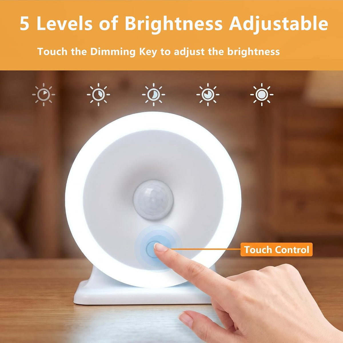 WADERA Rechargeable Motion Sensor Night Light, Motion-Activated NightLight